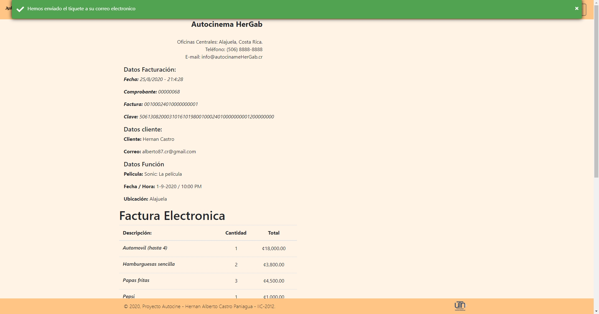 Vista previa de: Notificaciones superiores