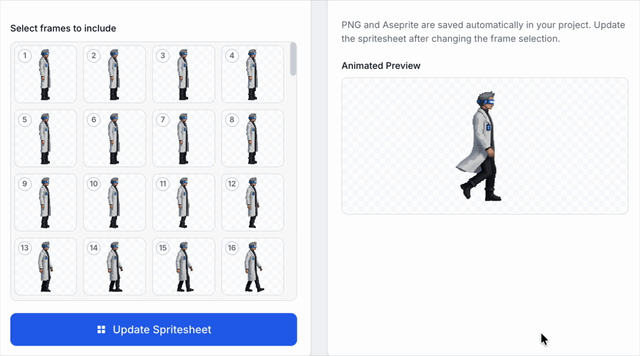 Creating sprite animations in Wombo