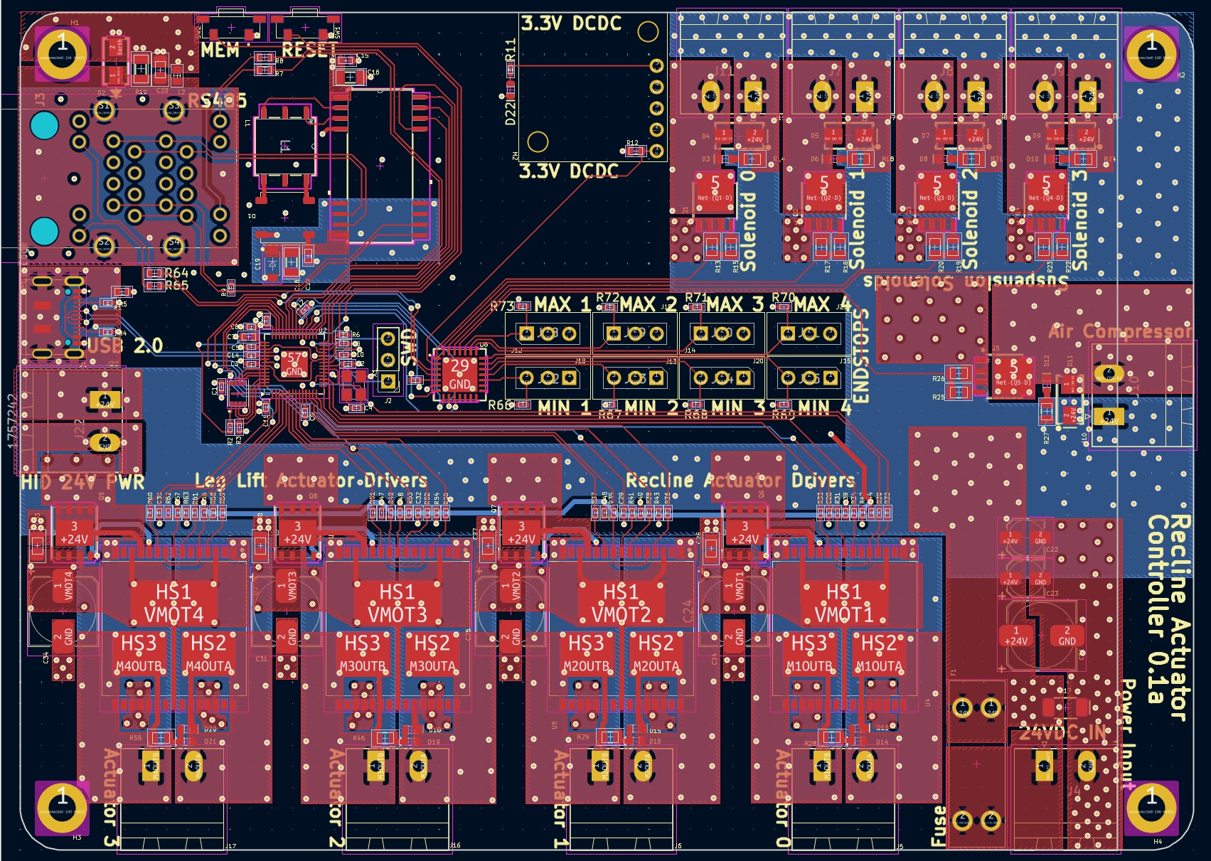 Recline Actuator Control Board 2D Render