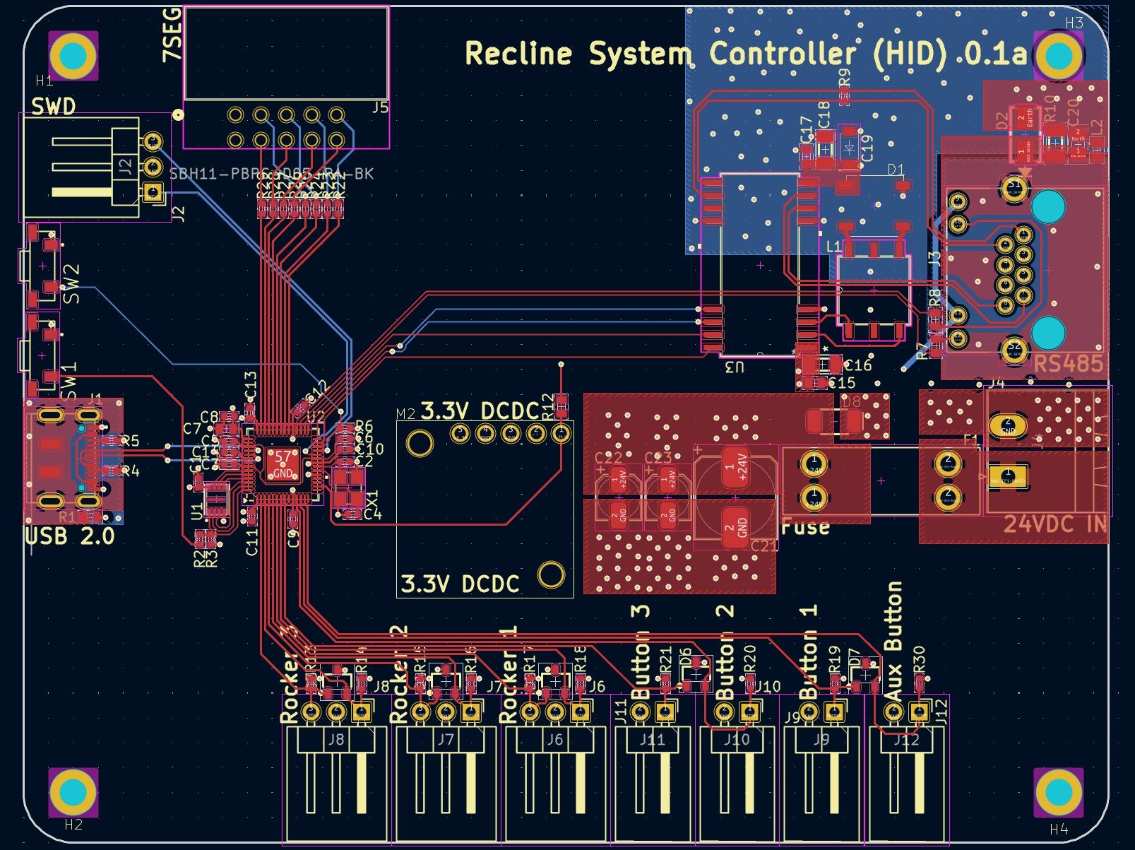 Recline Control Board 2D Render