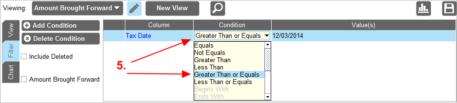 Accounting Software screenshot amount brought forward 5