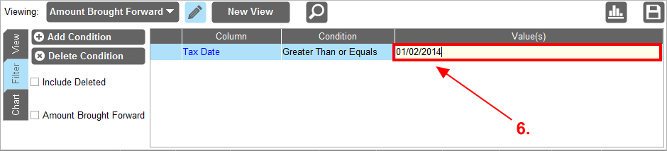 Accounting Software screenshot amount brought forward 6