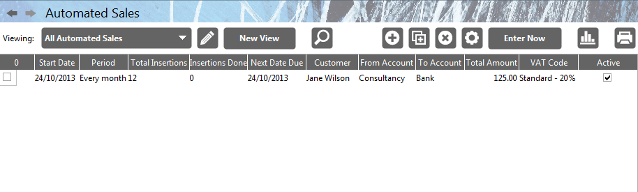 Accounting Software screenshot automated sales