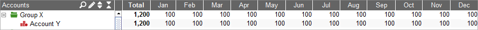 Accounting Software screenshot budgeting forecasting