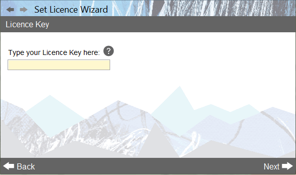 Accounting Software screenshot set licence wizard