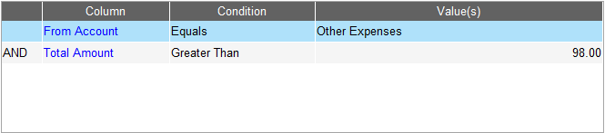 Accounting Software view filter tab table