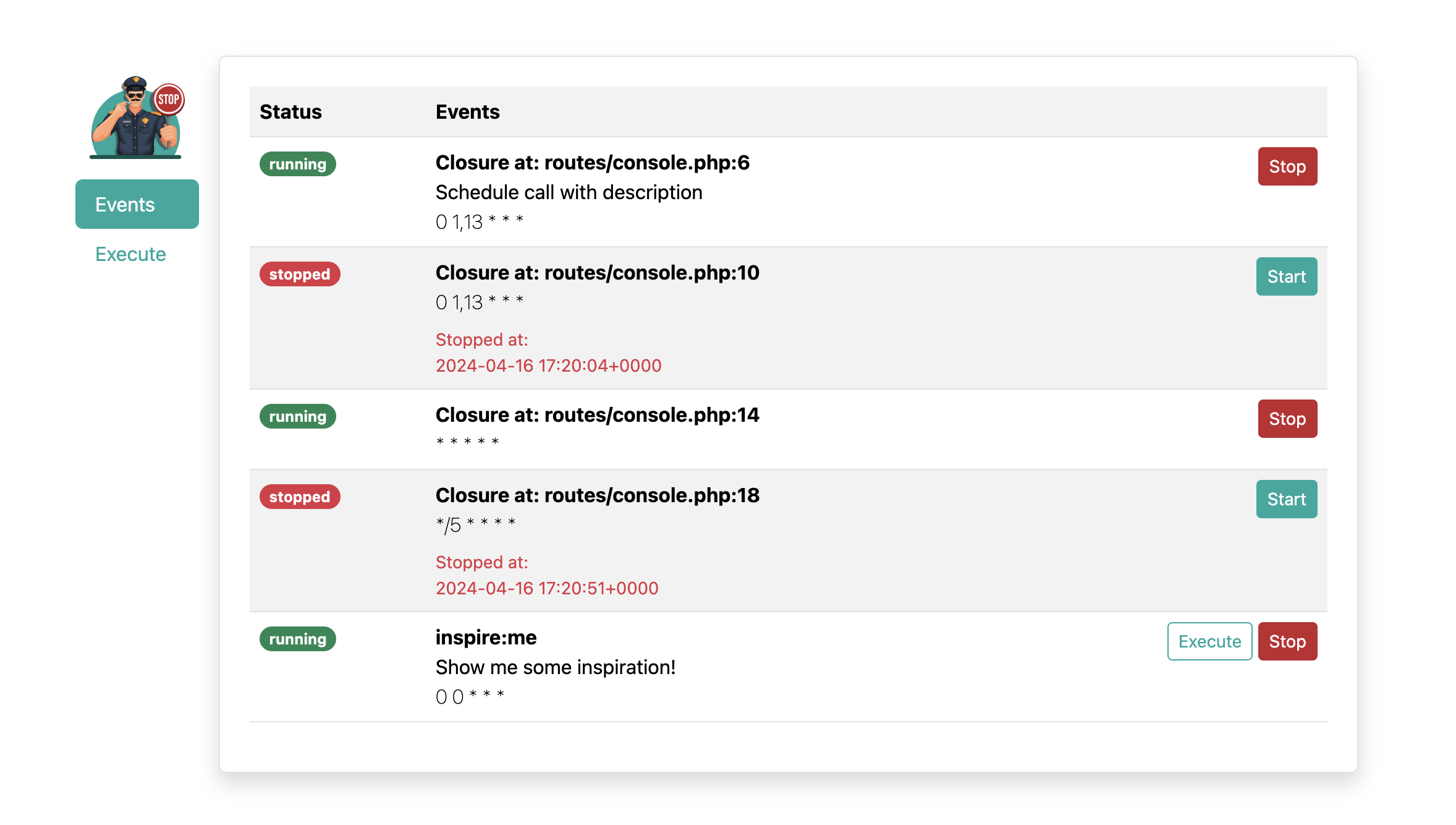 events page