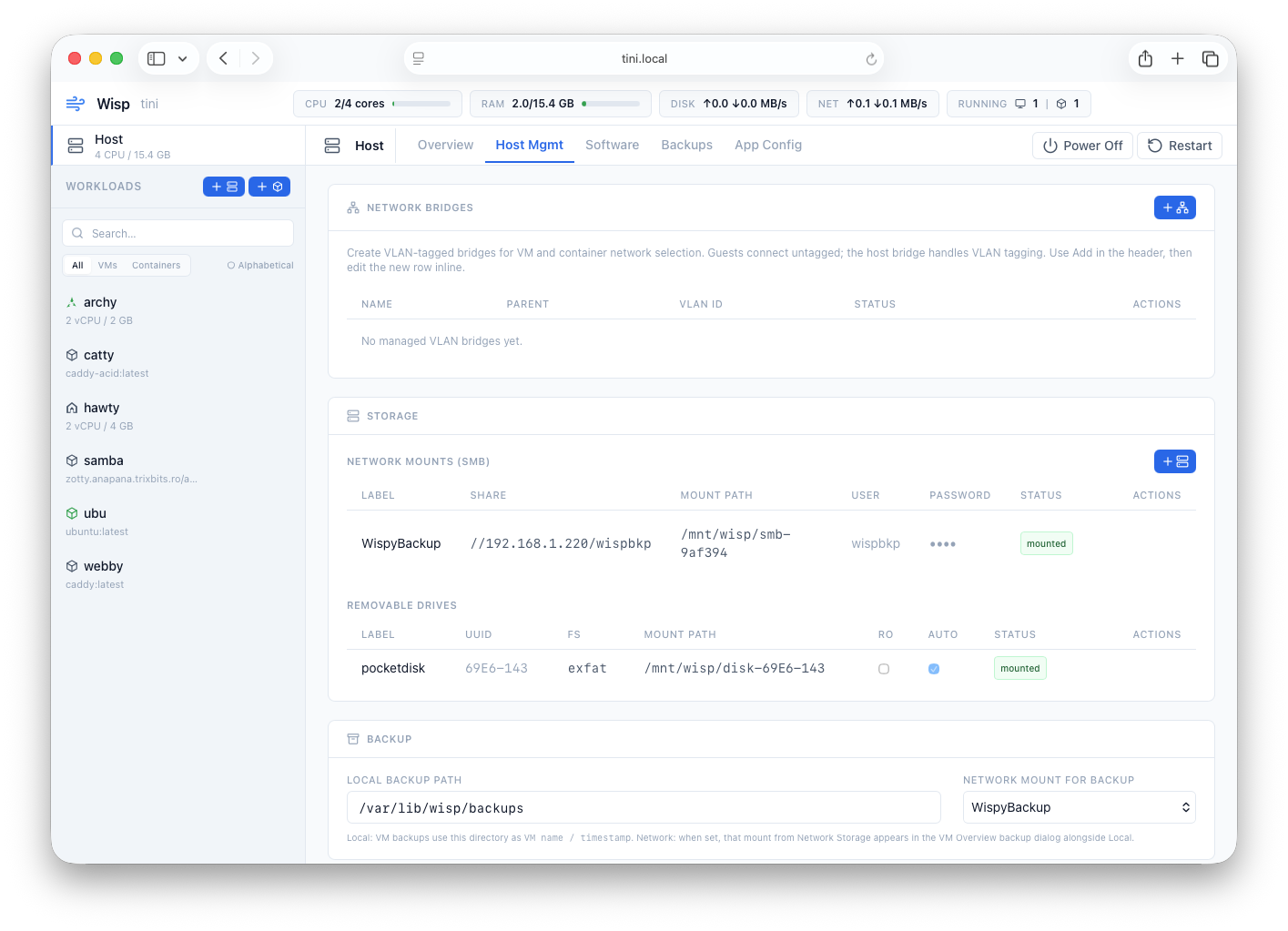 Host management
