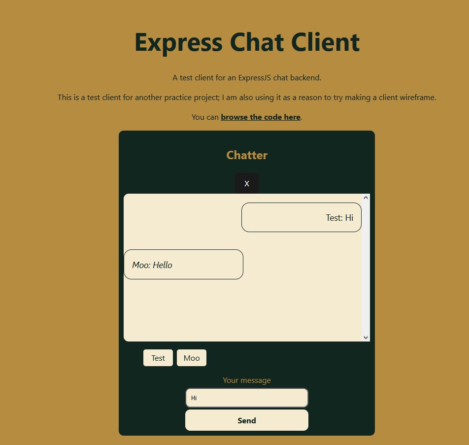 A website showing a panel that displays an ongoing chat transcript