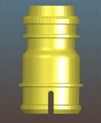 Top: 3M clip-on type hose connector.  Bottom: 3M snap-in mask connector.