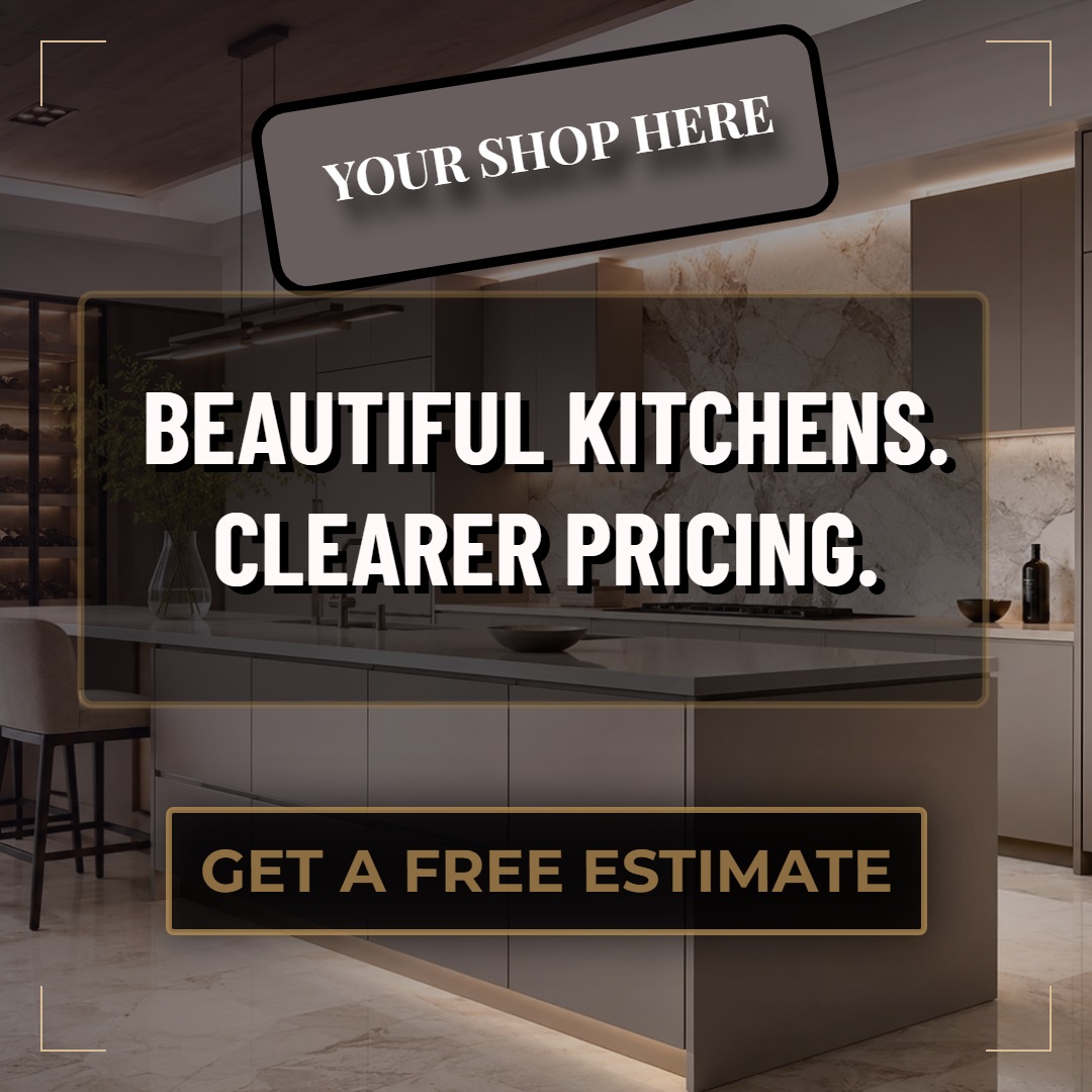 Cabinet shop financing promotional graphic created in Design Studio
