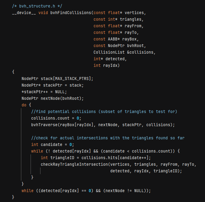 Code snippet: a device function in bvh_structure.h