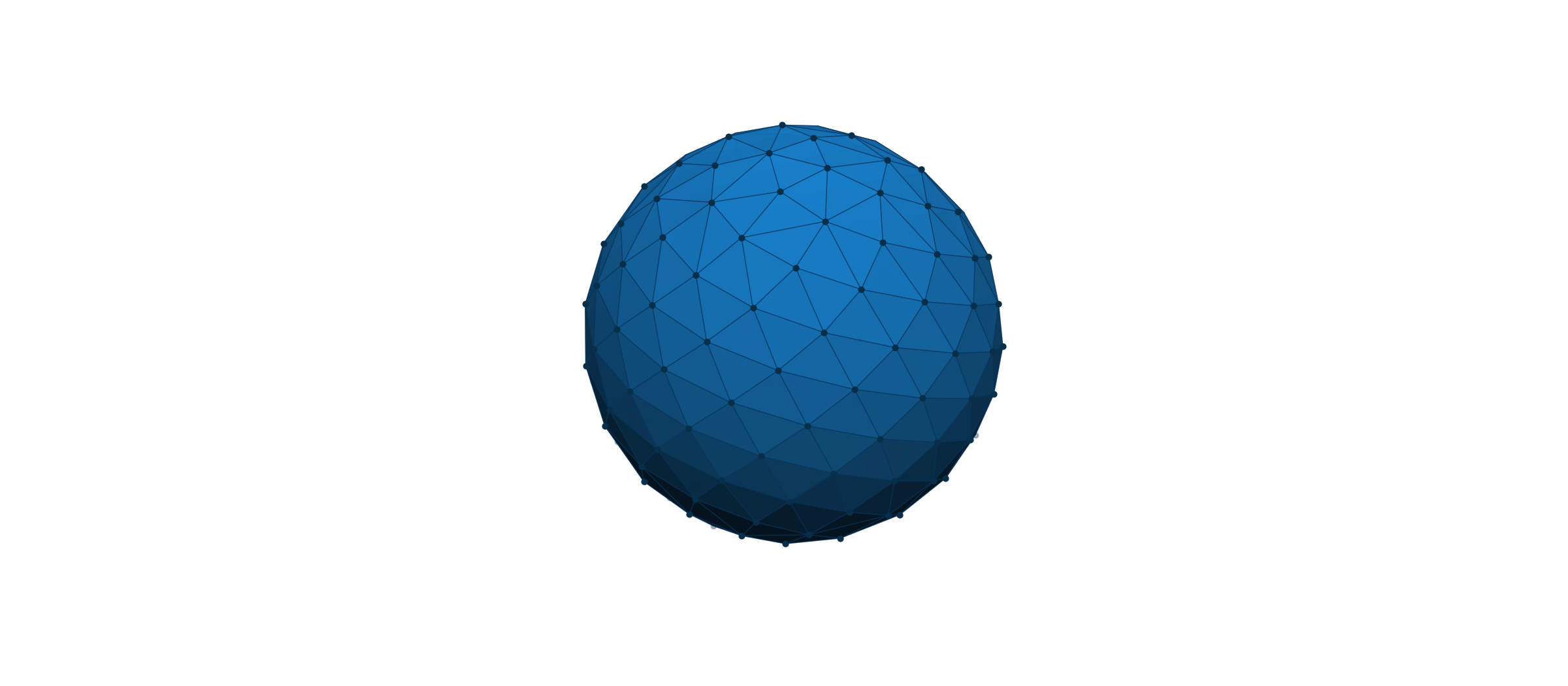 SΒ² Delaunay triangulation with 160 points