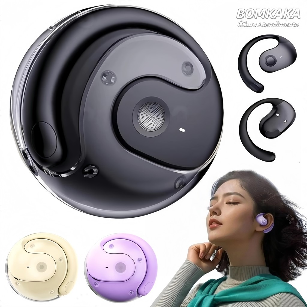 Fone Bluetooth TWS Esportivo Gancho Auricular Anti-Queda