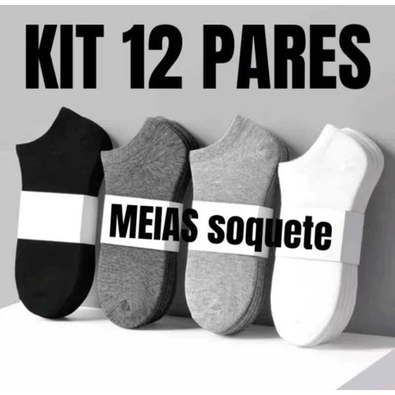 Kits de Meias Soquete Unissex Premium Masculina e Feminina
