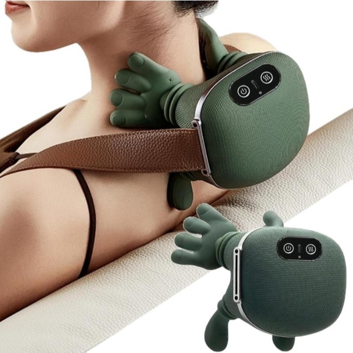 Massageador de Pescoço e Ombros Portátil 3D Com Calor, Relaxante