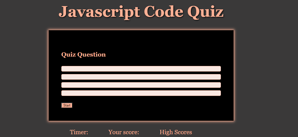 quiz home page