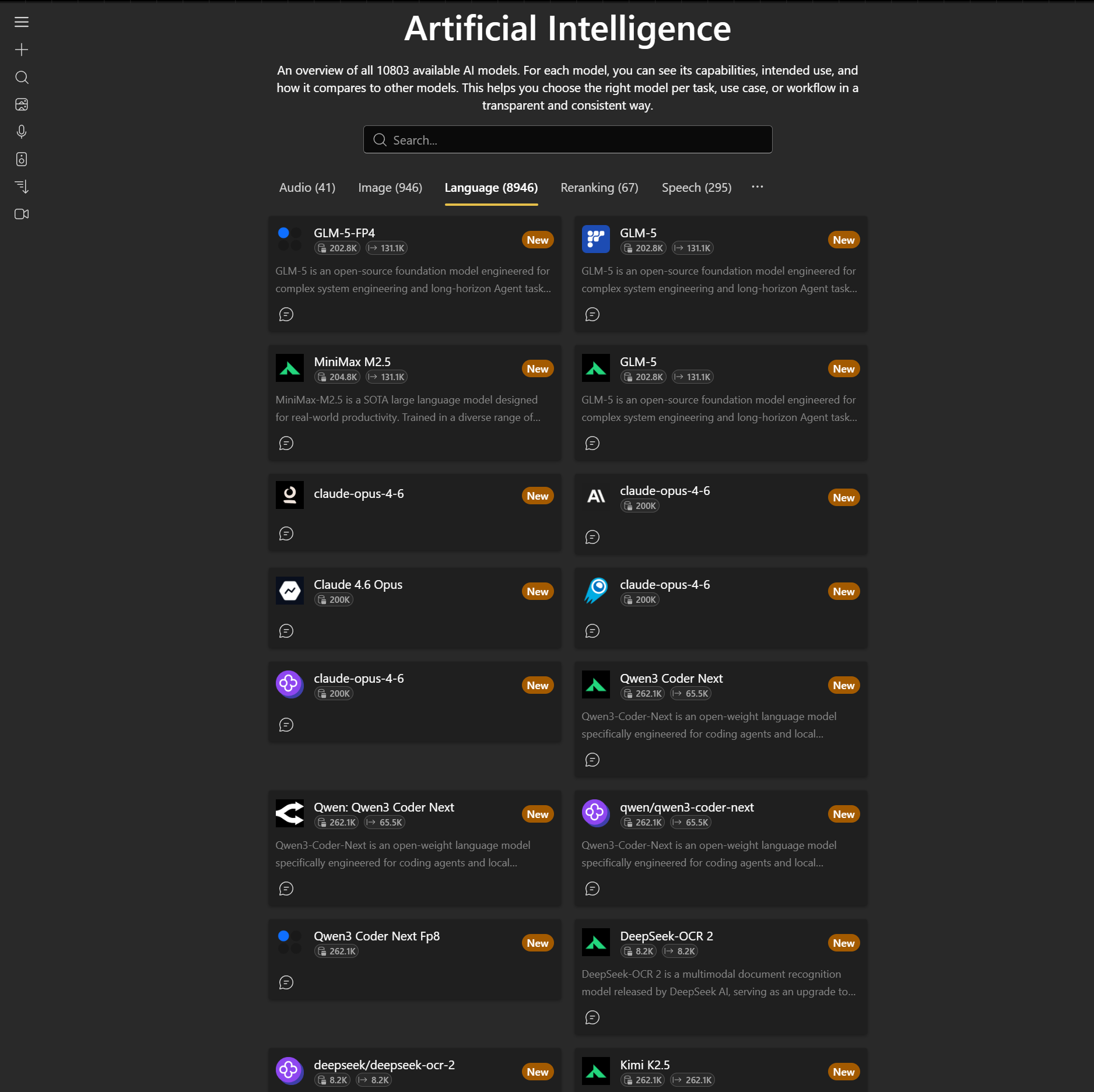 AI model explorer