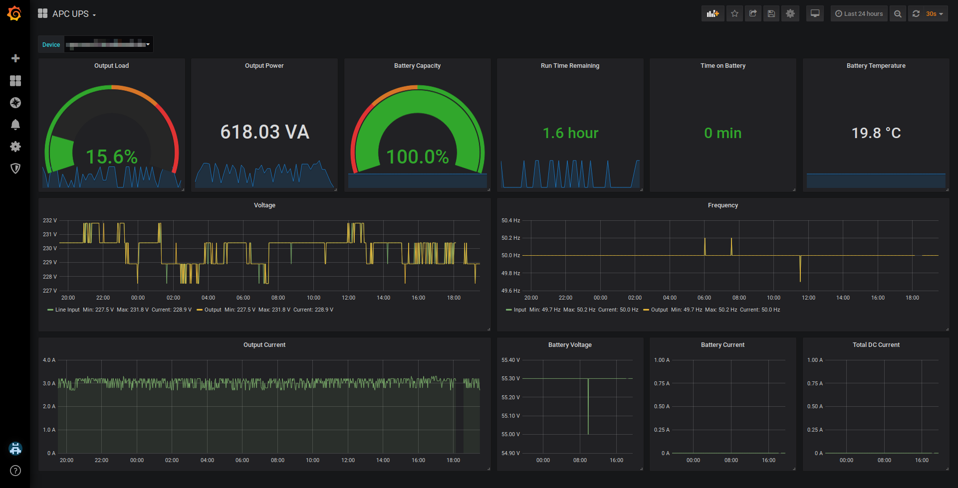 APC UPS dashboard screenshot