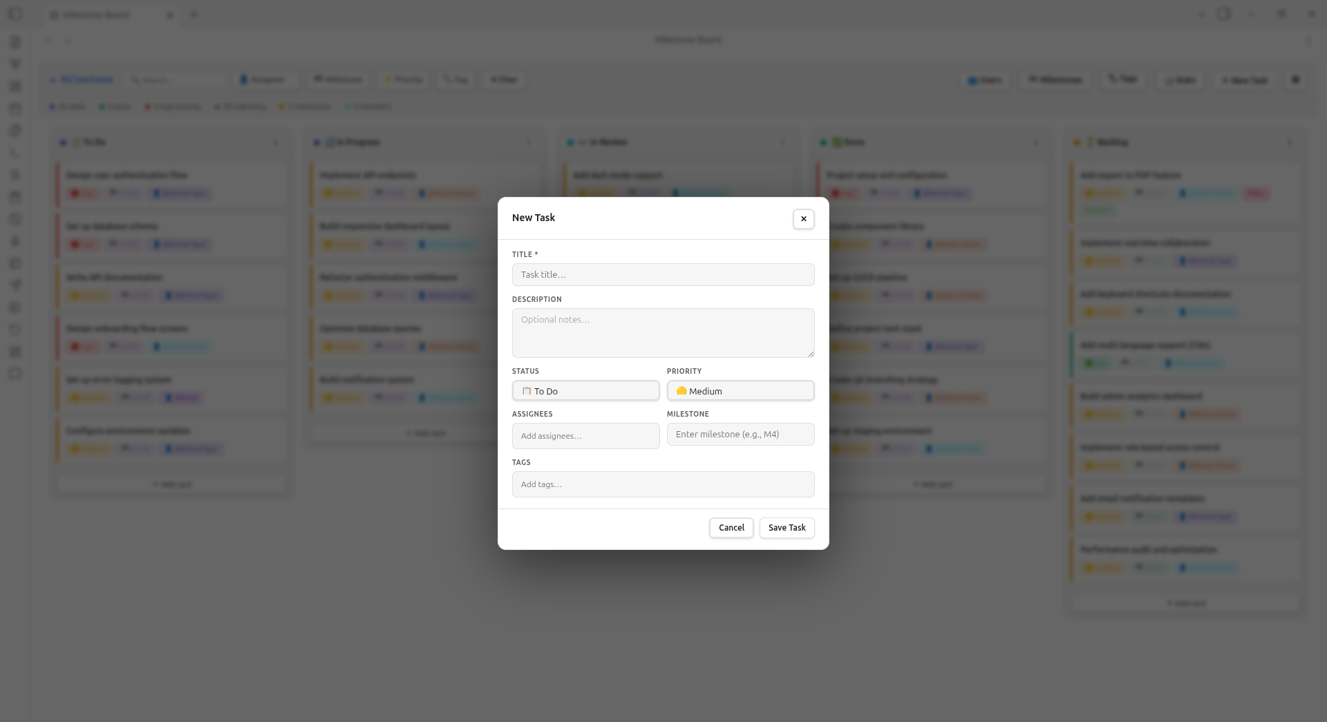 Task Modal