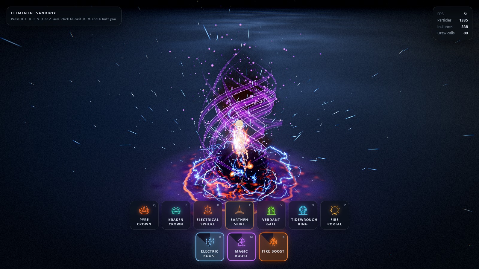 Electric, Magic and Fire Boost all running at once