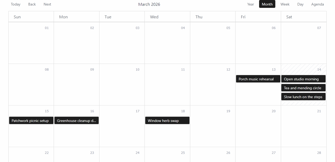 Month view preview