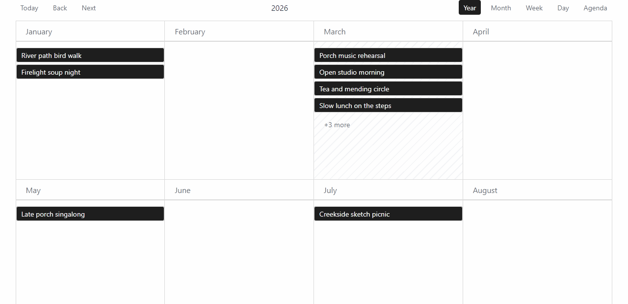 Year view preview