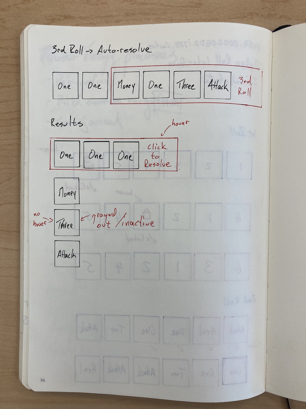 Dice roller interface wireframe 2