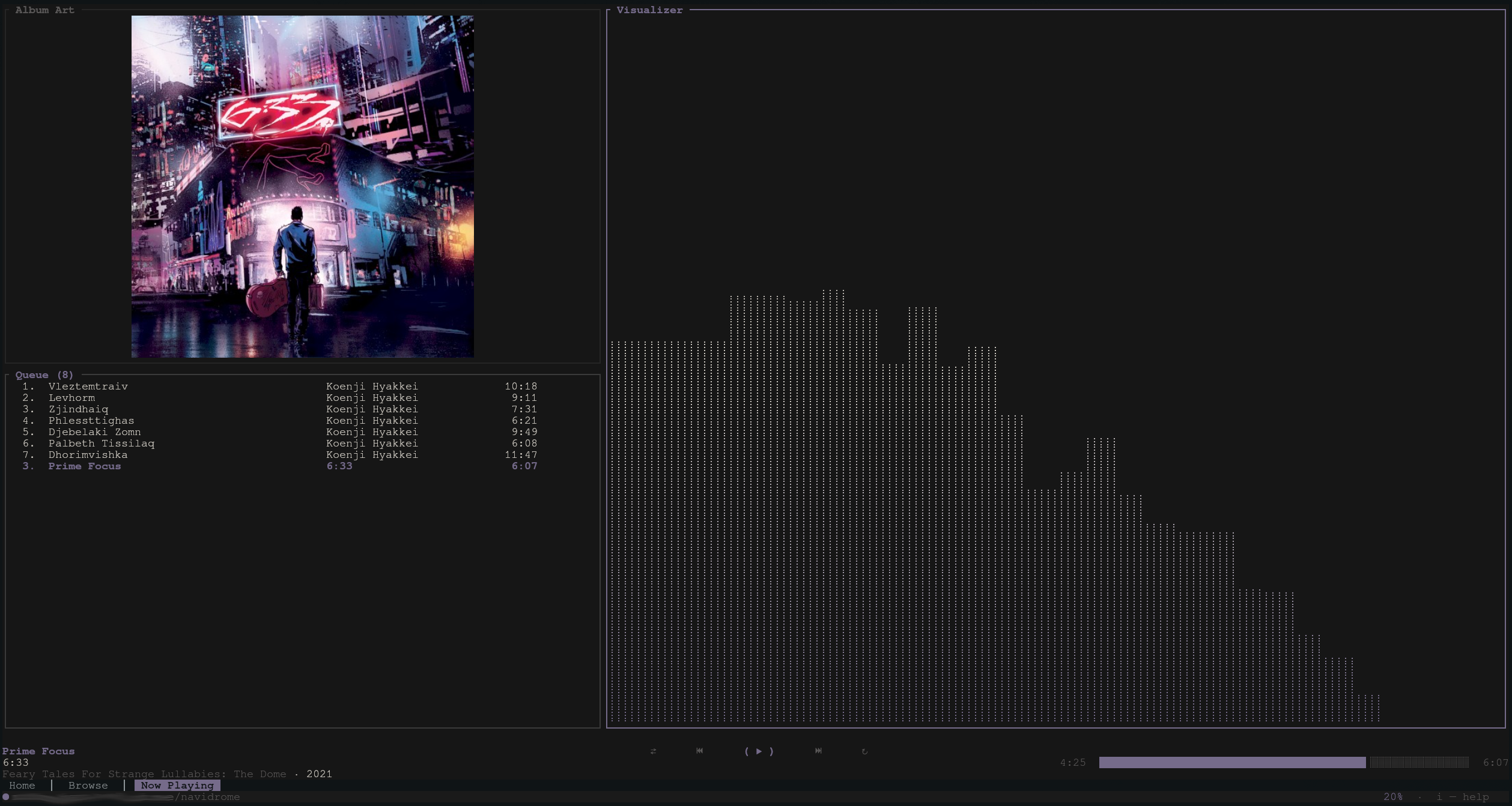 Visualizer now playing customization