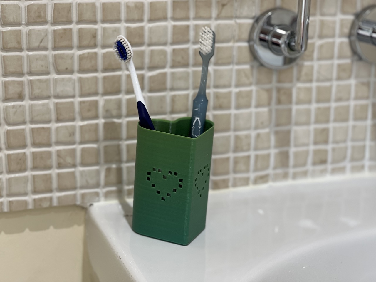 Heart toothbrush holder