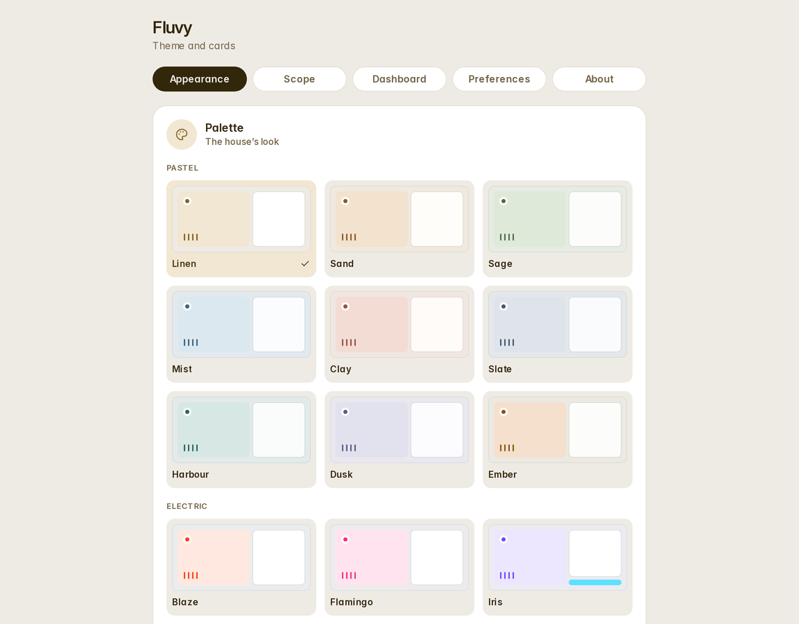 The Appearance tab