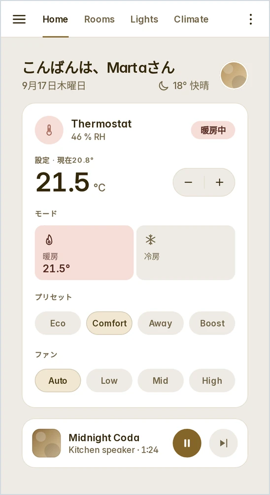 The same dashboard in Japanese