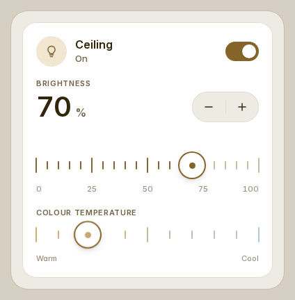 The precision dimmer: a relative drag, finer away from the ruler, and the 1 % scale on hold