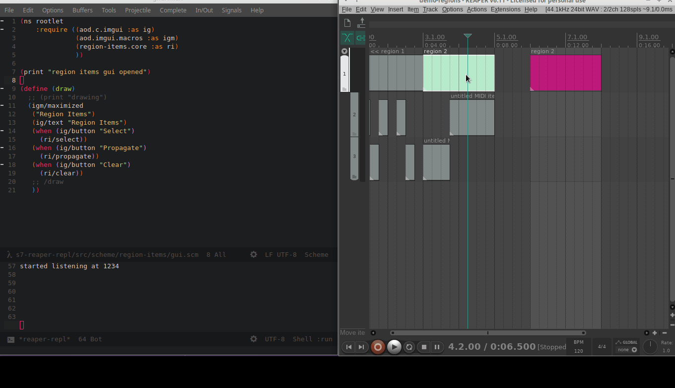 Coding Reaper s7-reaper extension: REPL with emacs, scripting with scheme - Cockos ...