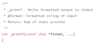 a function in C with comments that describe what the function does, the parameters it accepts, and its return value