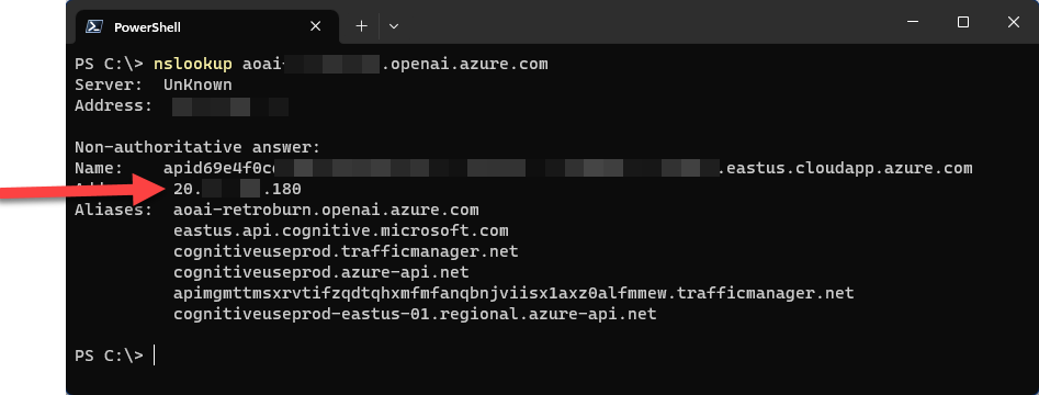 Get Public IP Address of my Azure OpenAI service