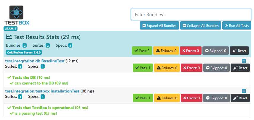 TestBox results