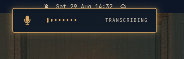 Voxtype Aura transcribing recorded speech