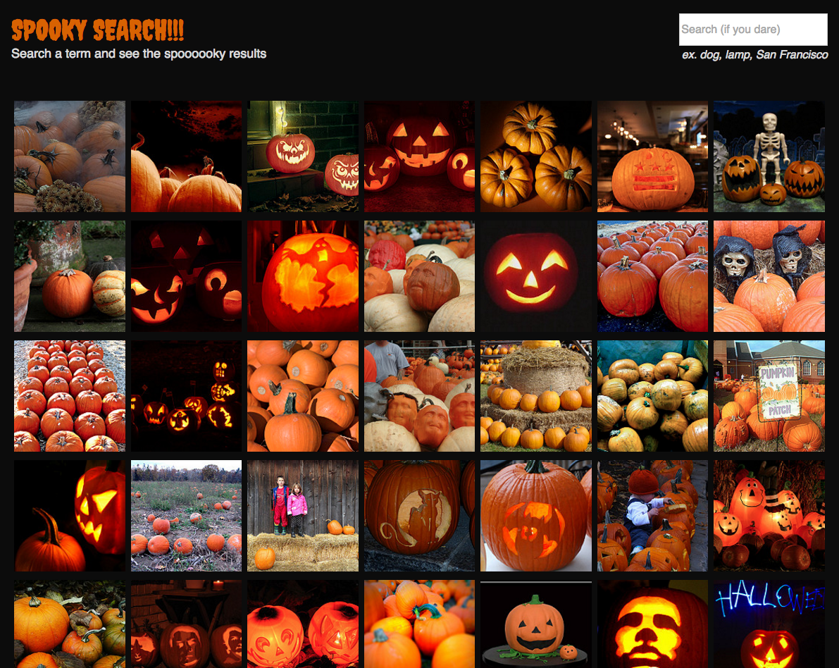 spooky homepage