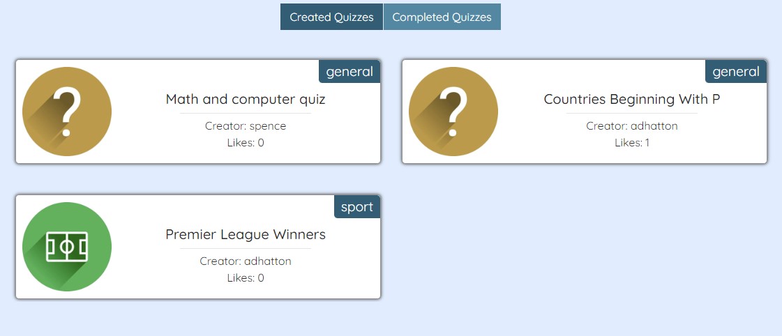 completed quizzes screenshot