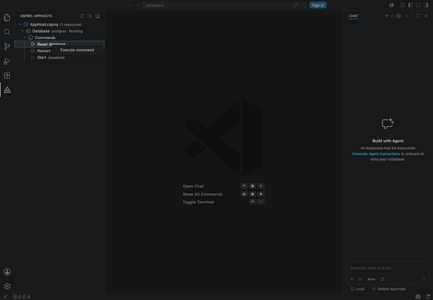 Enabled command context menu