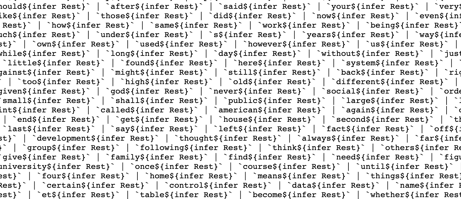 tons of word conditions joined together