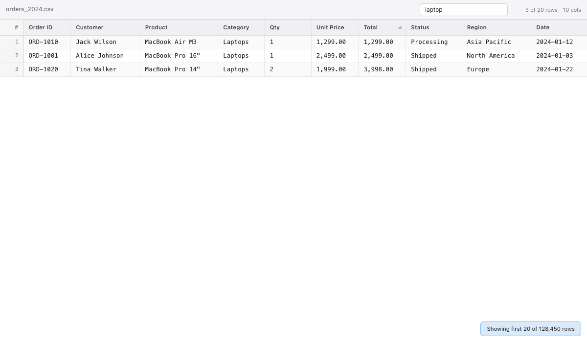 CSV Quick Look screenshot 2