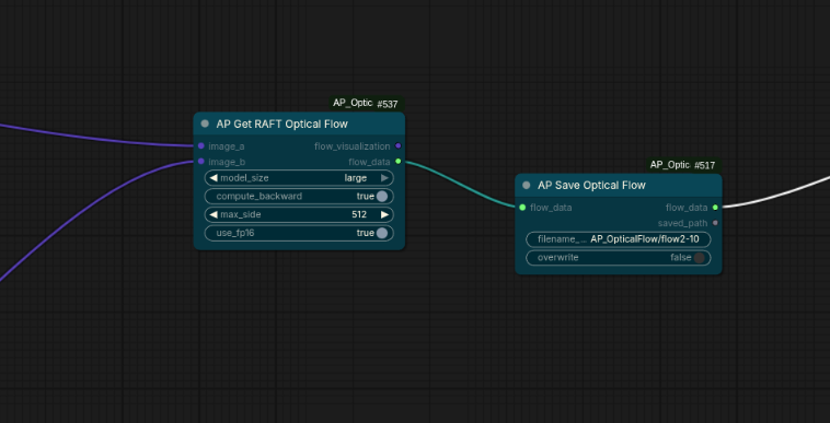 Save optical flow example