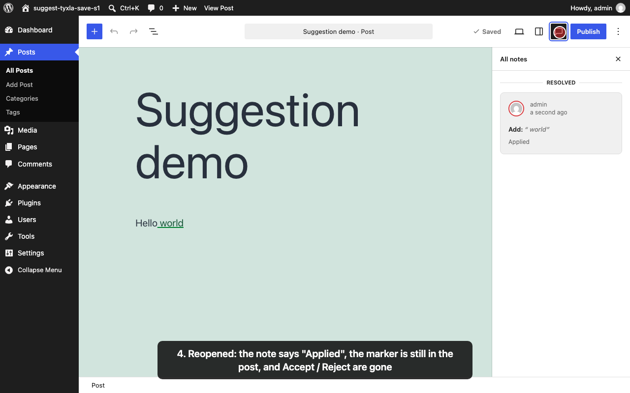 Before: accepted, left without saving, note stuck with no buttons