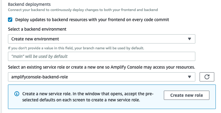 Amplify console screenshot