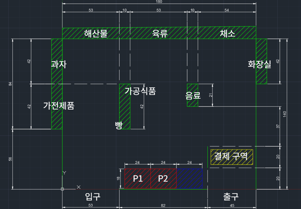 매장 2D 도면