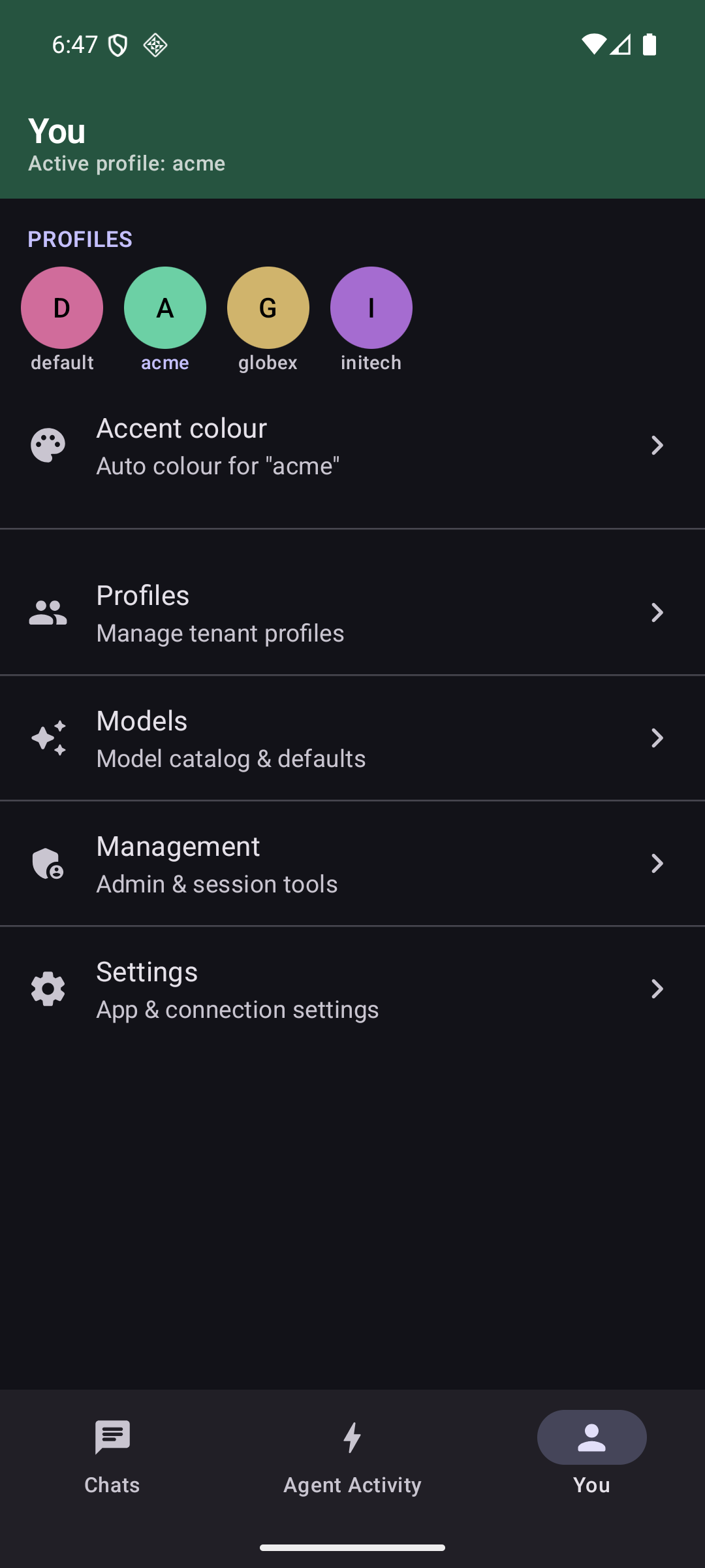 You — per-profile accent colours and the accent picker
