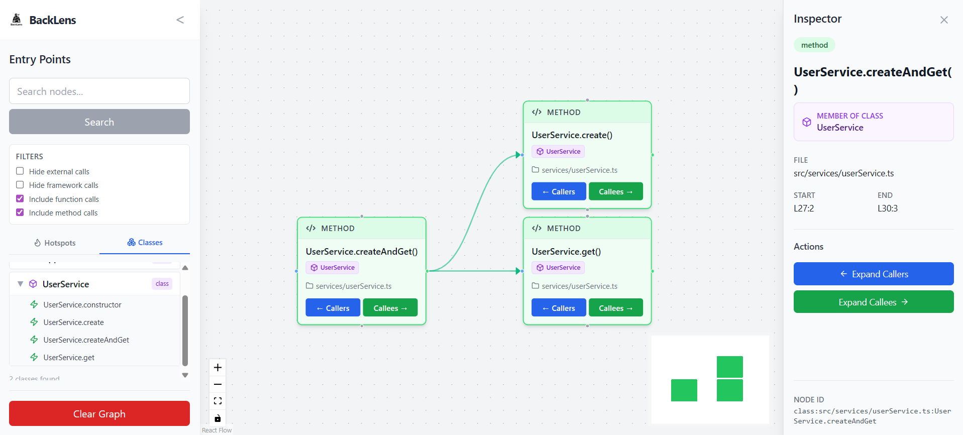 Class hierarchy and inspector
