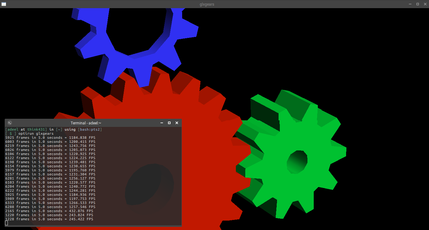 moving gears rendered in a full-screen window